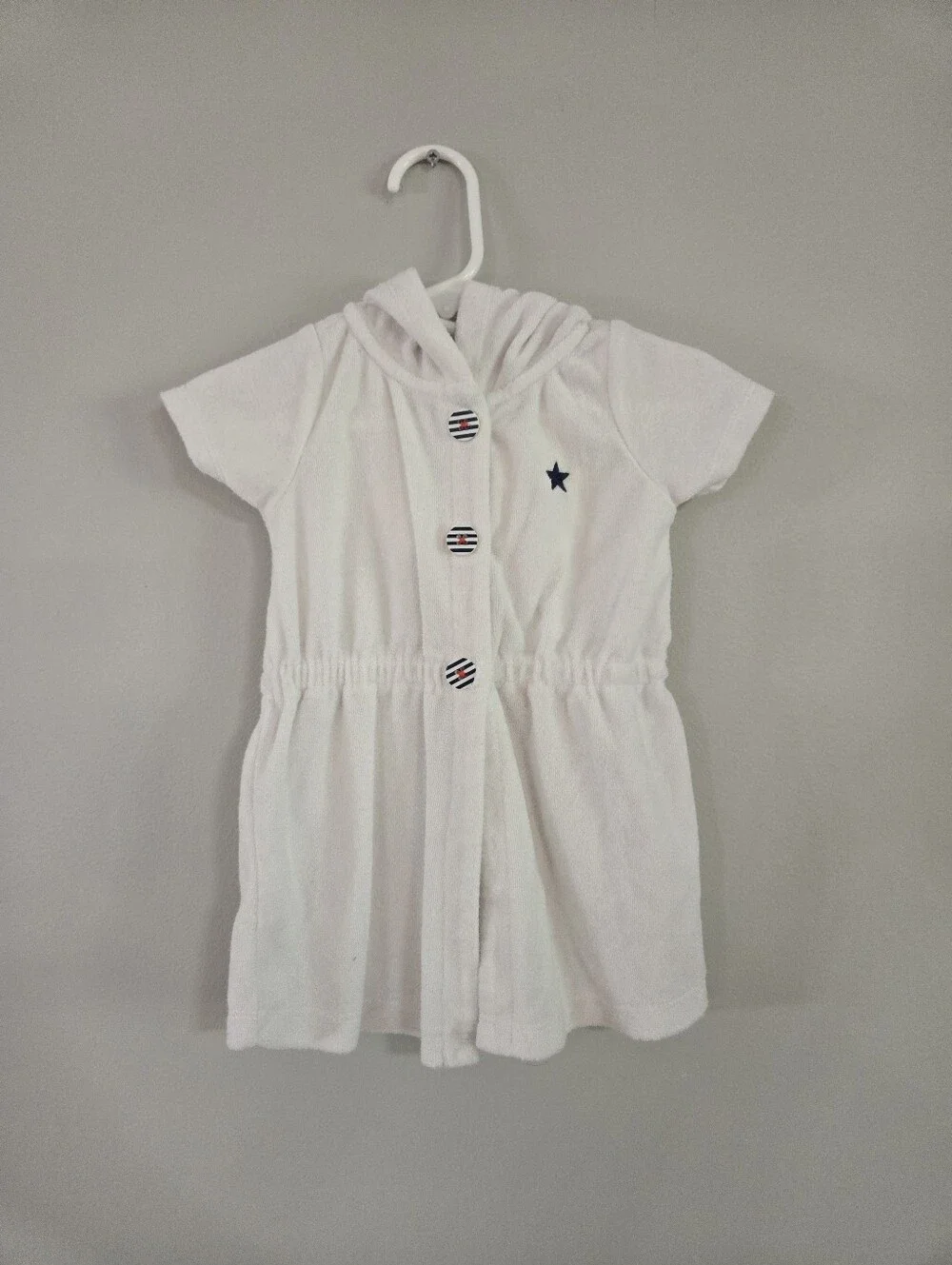 Carter’s Baby Girls White Terry Hooded Swim Cover-Up 12 Months